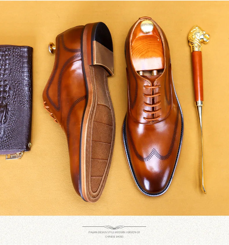 Oxford Brogue Genuine Leather Shoes