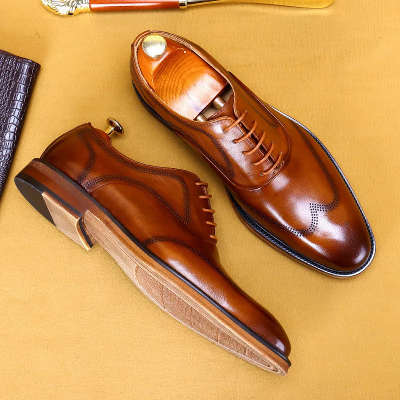 Oxford Brogue Genuine Leather Shoes