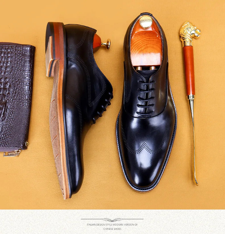 Oxford Brogue Genuine Leather Shoes