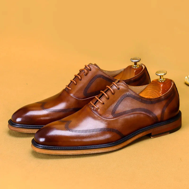 Oxford Brogue Genuine Leather Shoes