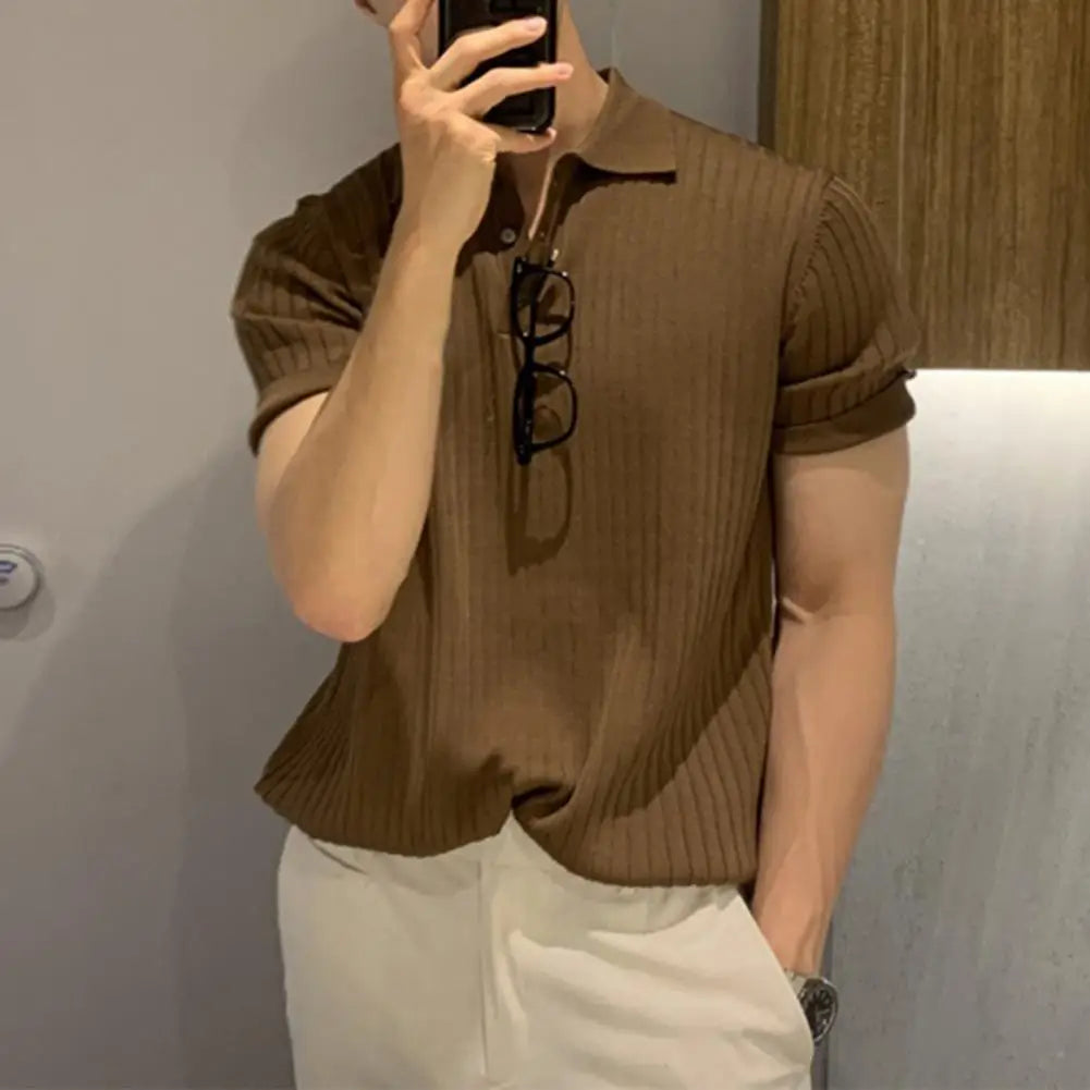 Ribbed Polo Shirt