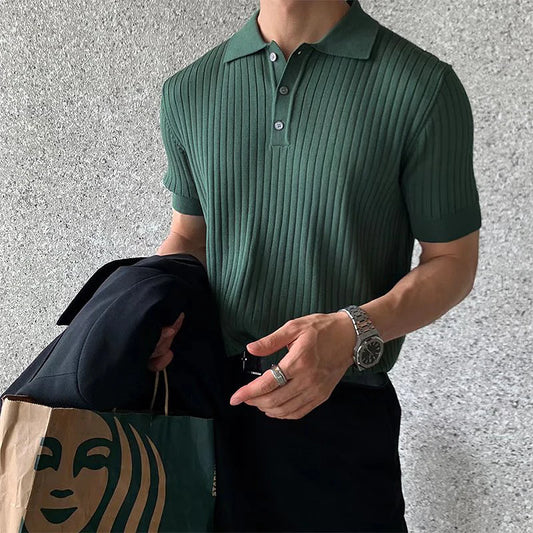 Ribbed Polo Shirt