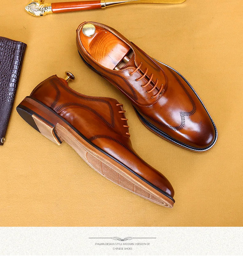 Oxford Brogue Genuine Leather Shoes