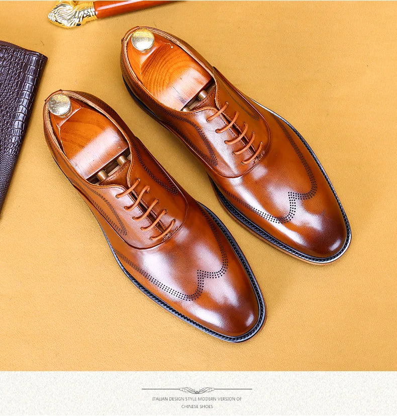 Oxford Brogue Genuine Leather Shoes