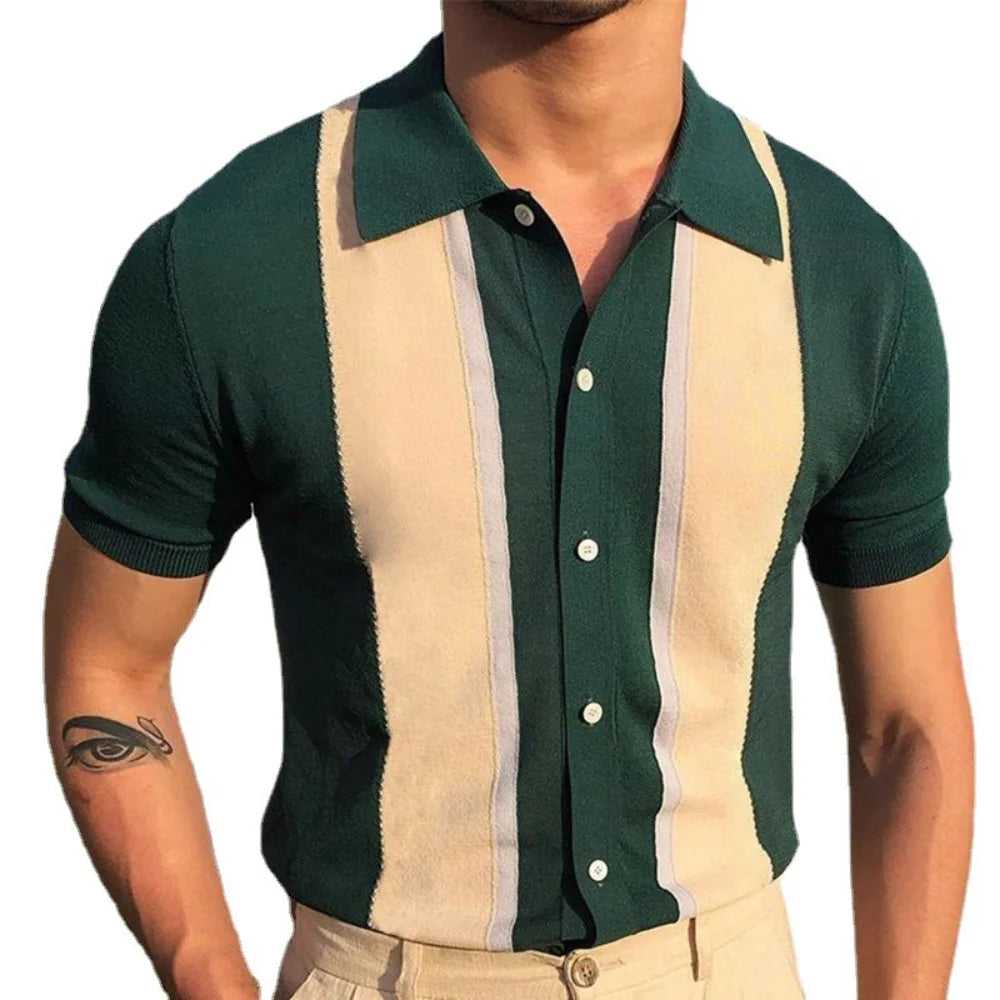 Knitted Short-Sleeved Polo Shirt