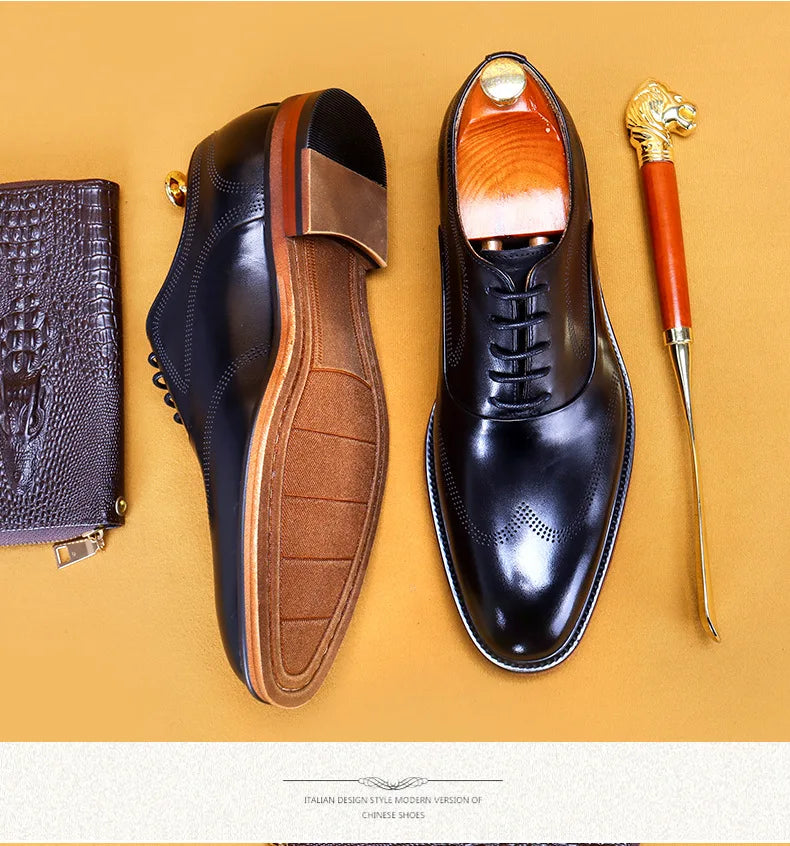 Oxford Brogue Genuine Leather Shoes