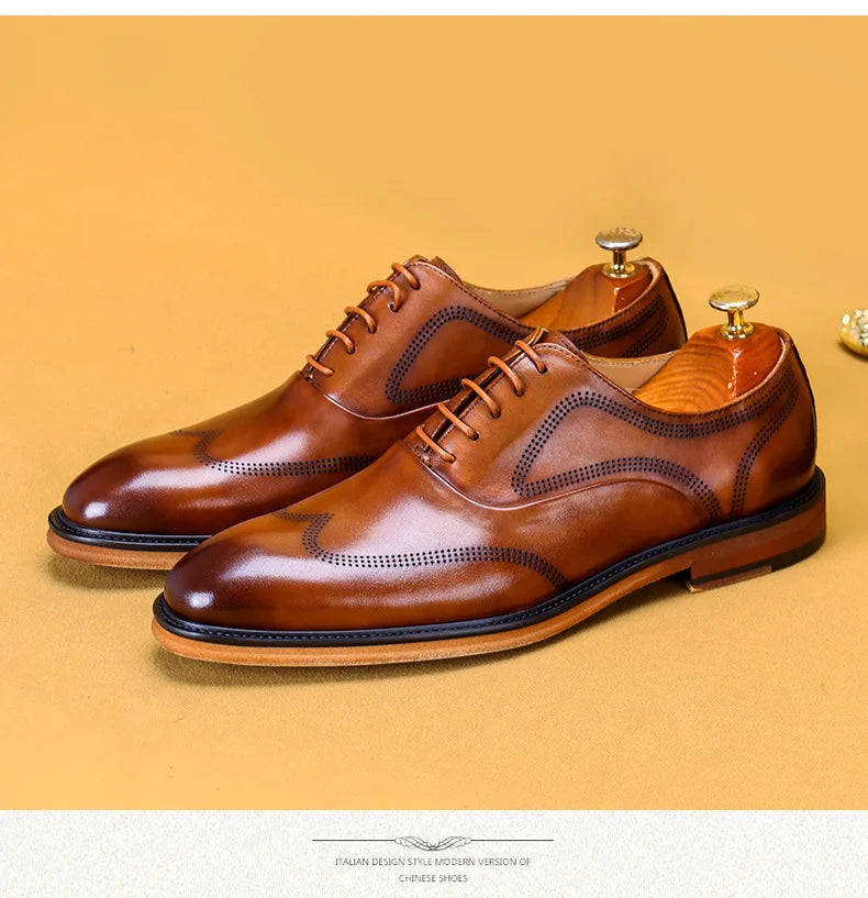 Oxford Brogue Genuine Leather Shoes