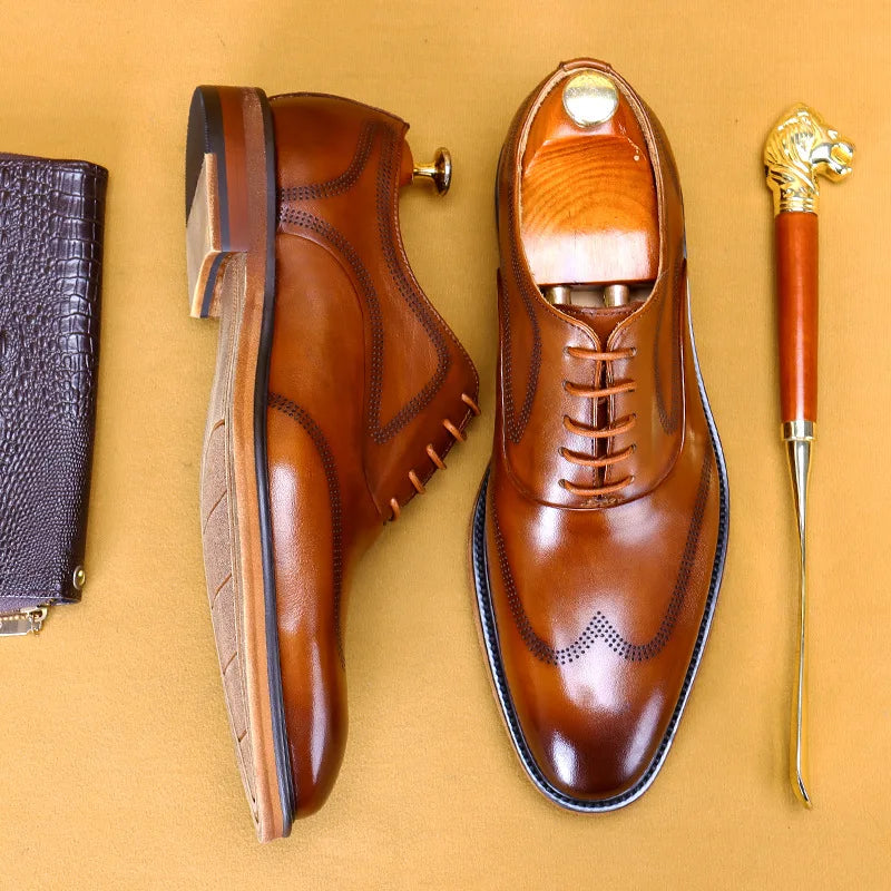 Oxford Brogue Genuine Leather Shoes